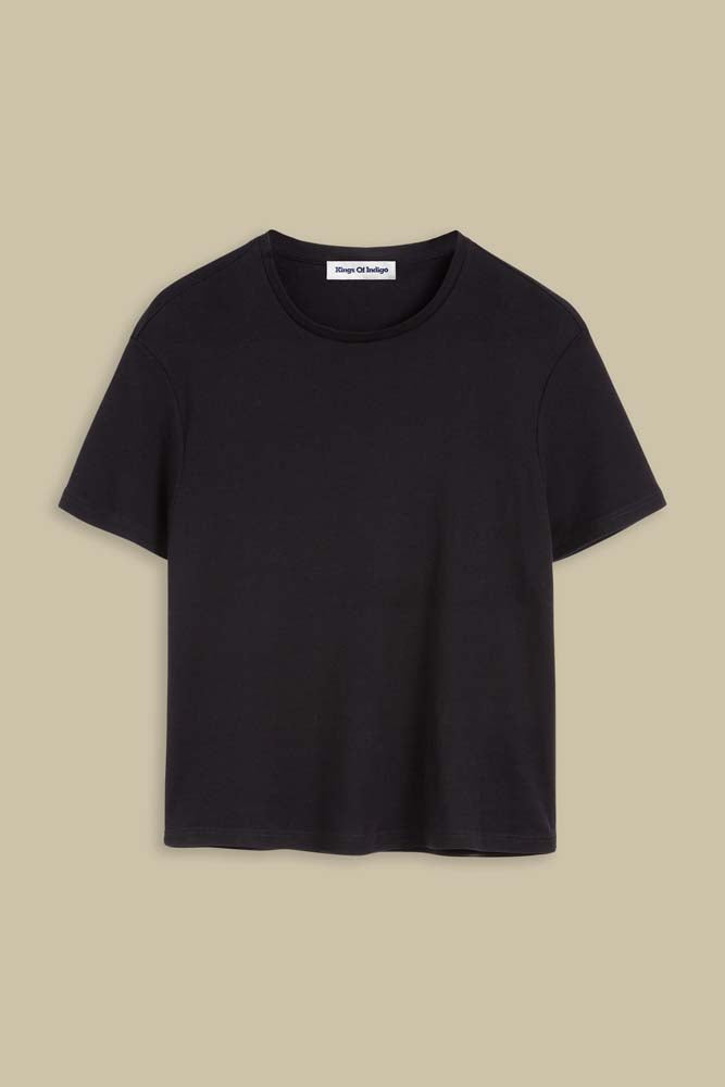 T-shirt manches courtes ample en coton bio | noir "amabel black"