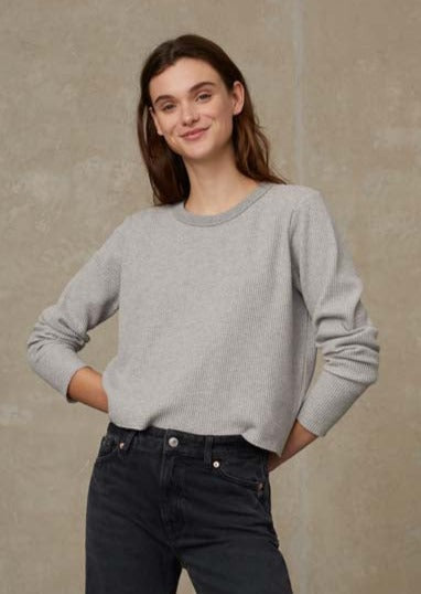 Pull léger en matières recyclées | Gris "jessamine grey melee"