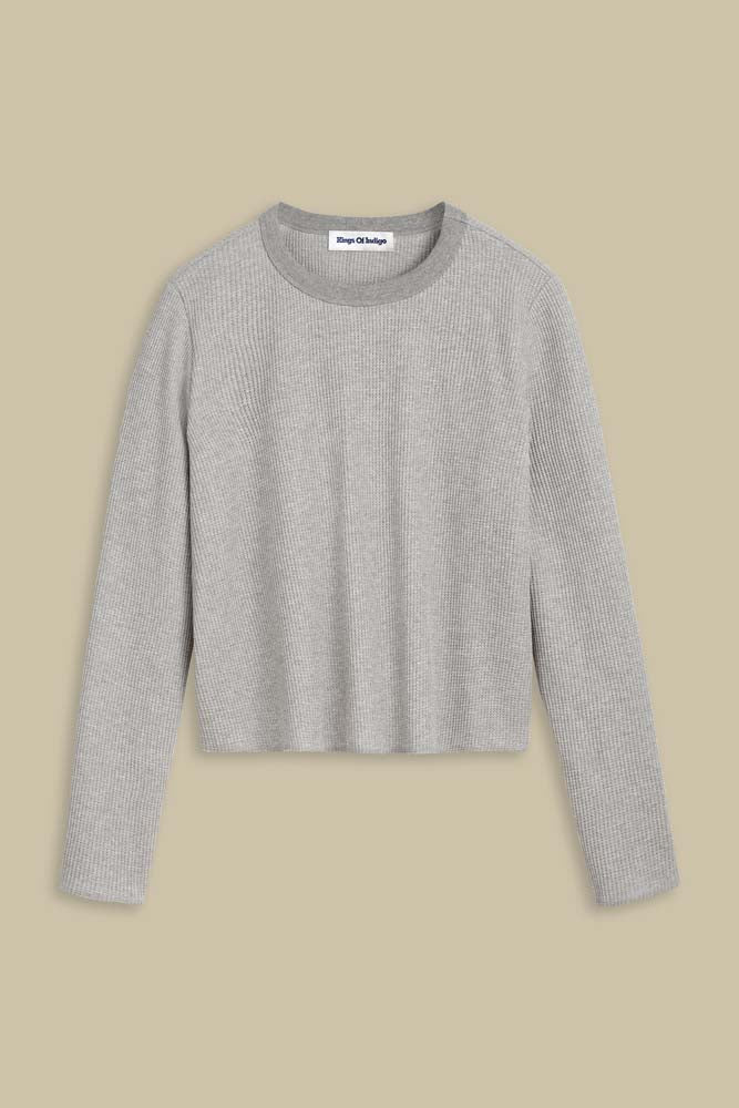 Pull léger en matières recyclées | Gris "jessamine grey melee"