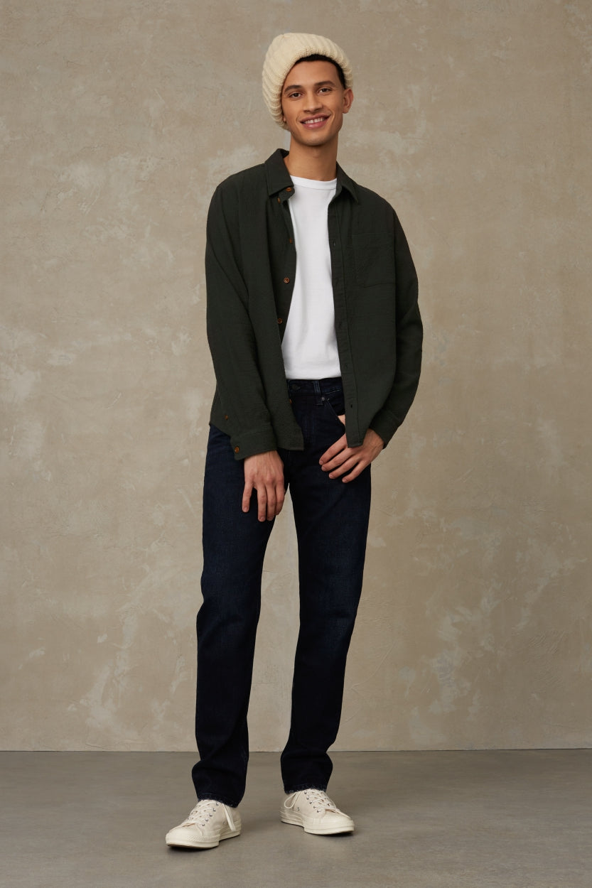 Chemise verte en coton bio - ENDA POCKET