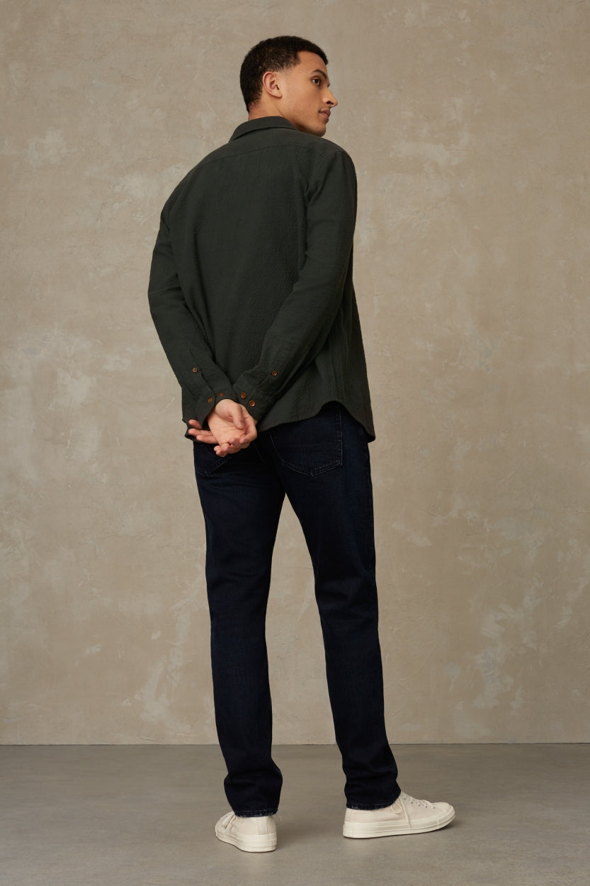 Chemise verte en coton bio - ENDA POCKET