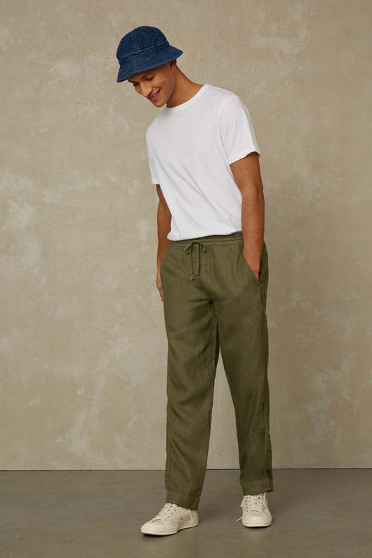 Pantalon ample vert en lin - martin