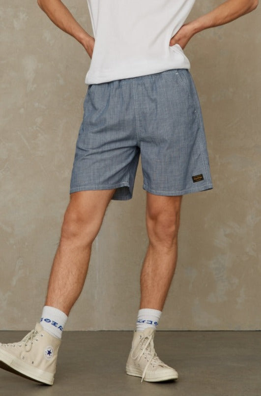 Short rayé blanc et bleu en coton bio - bidatsu