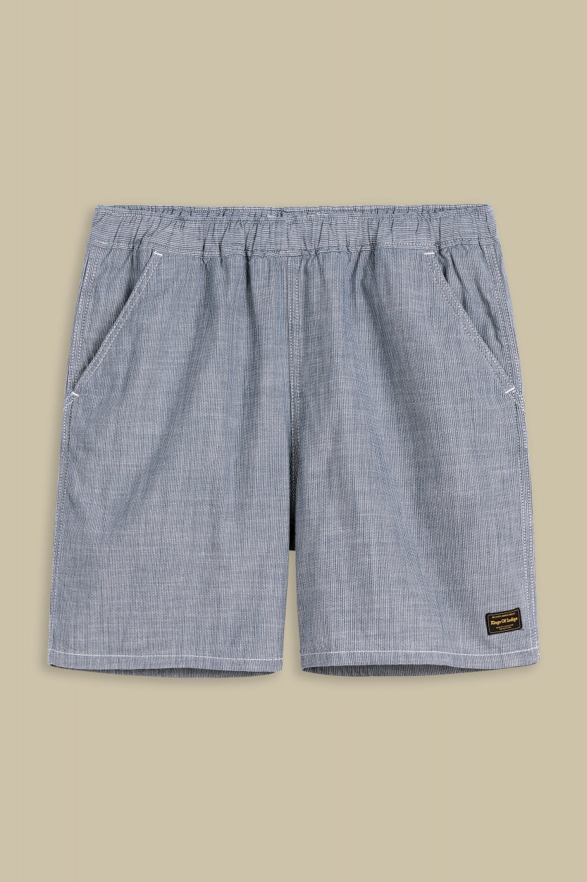 Short rayé blanc et bleu en coton bio - bidatsu