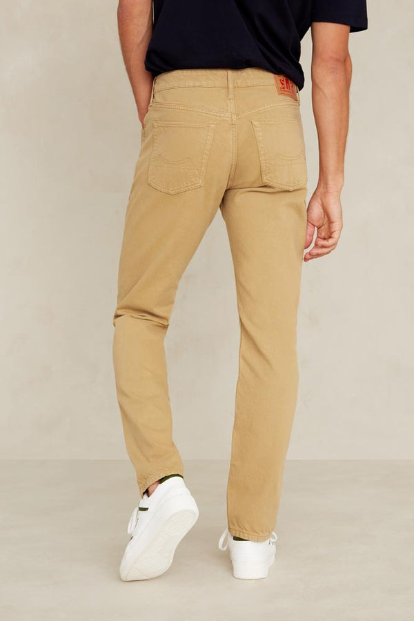 Jean droit en coton recyclé | beige "silvio holo beige"