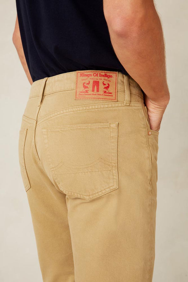 Jean droit en coton recyclé | beige "silvio holo beige"