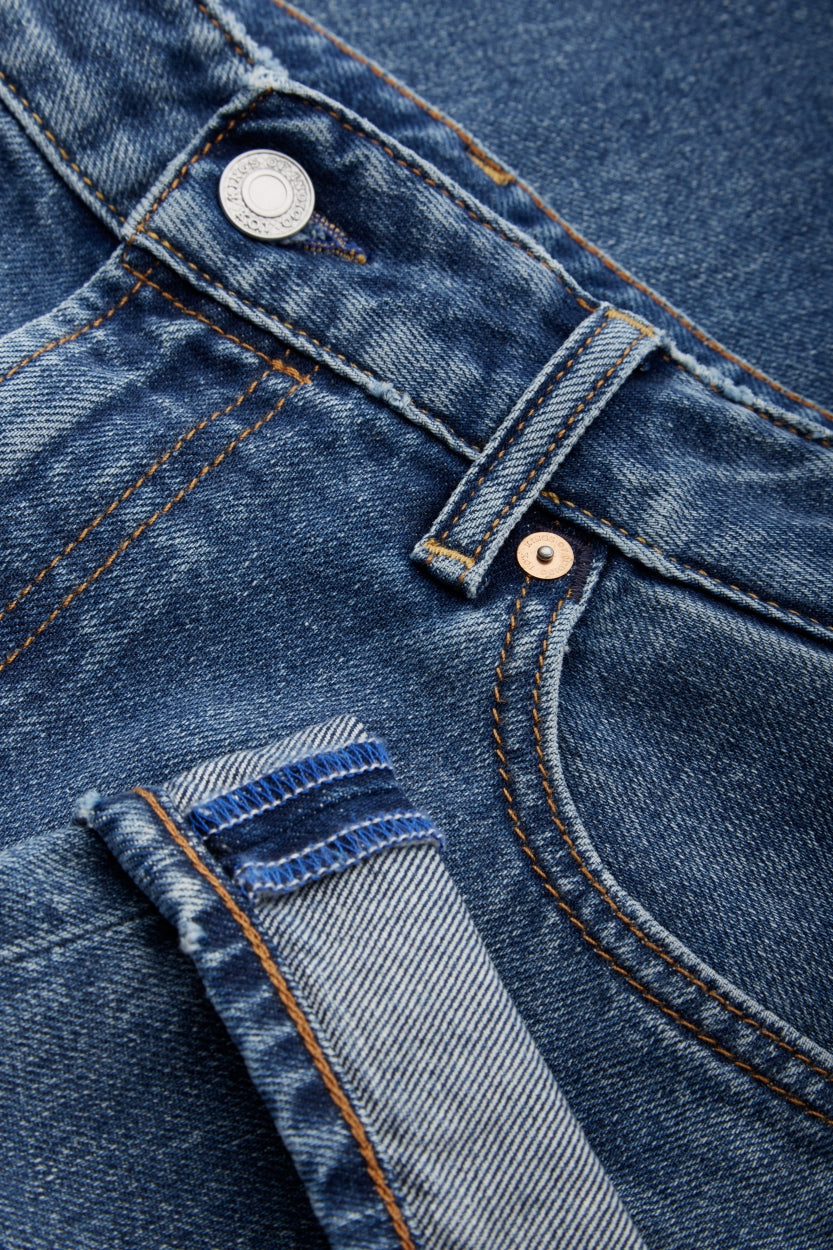 Jean droit en coton recyclé | Bleu "liora cropped eco holo vintage light blue"