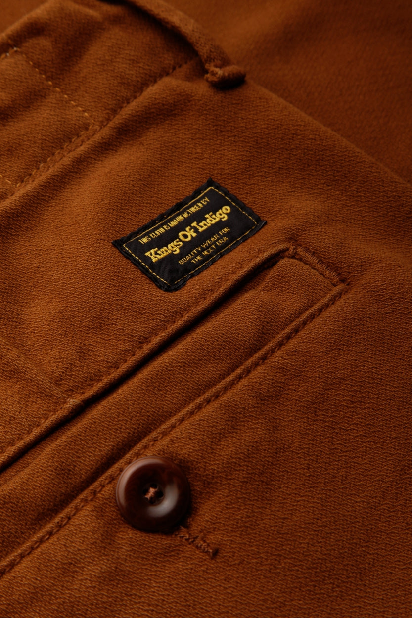 Pantalon chino droit marron en coton recyclé - aldrich cinnamon