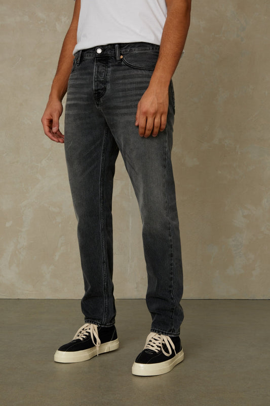 Jean droit gris foncé en coton bio et recyclé - jerrick clean recycled grey used