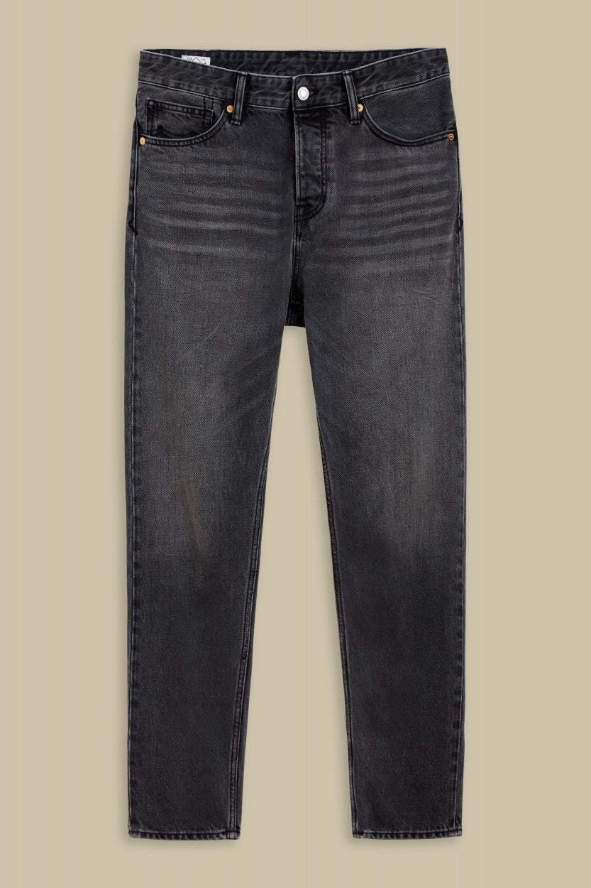 Jean droit gris foncé en coton bio et recyclé - jerrick clean recycled grey used