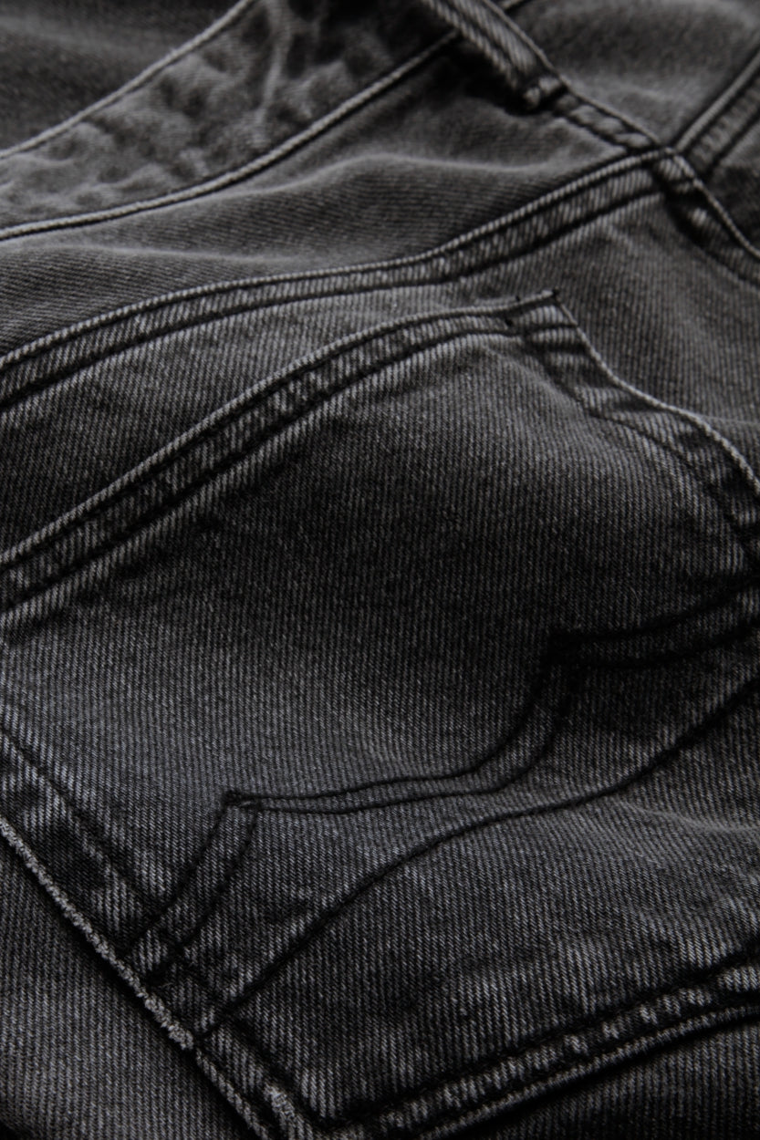 Jean droit gris foncé en coton bio et recyclé - jerrick clean recycled grey used