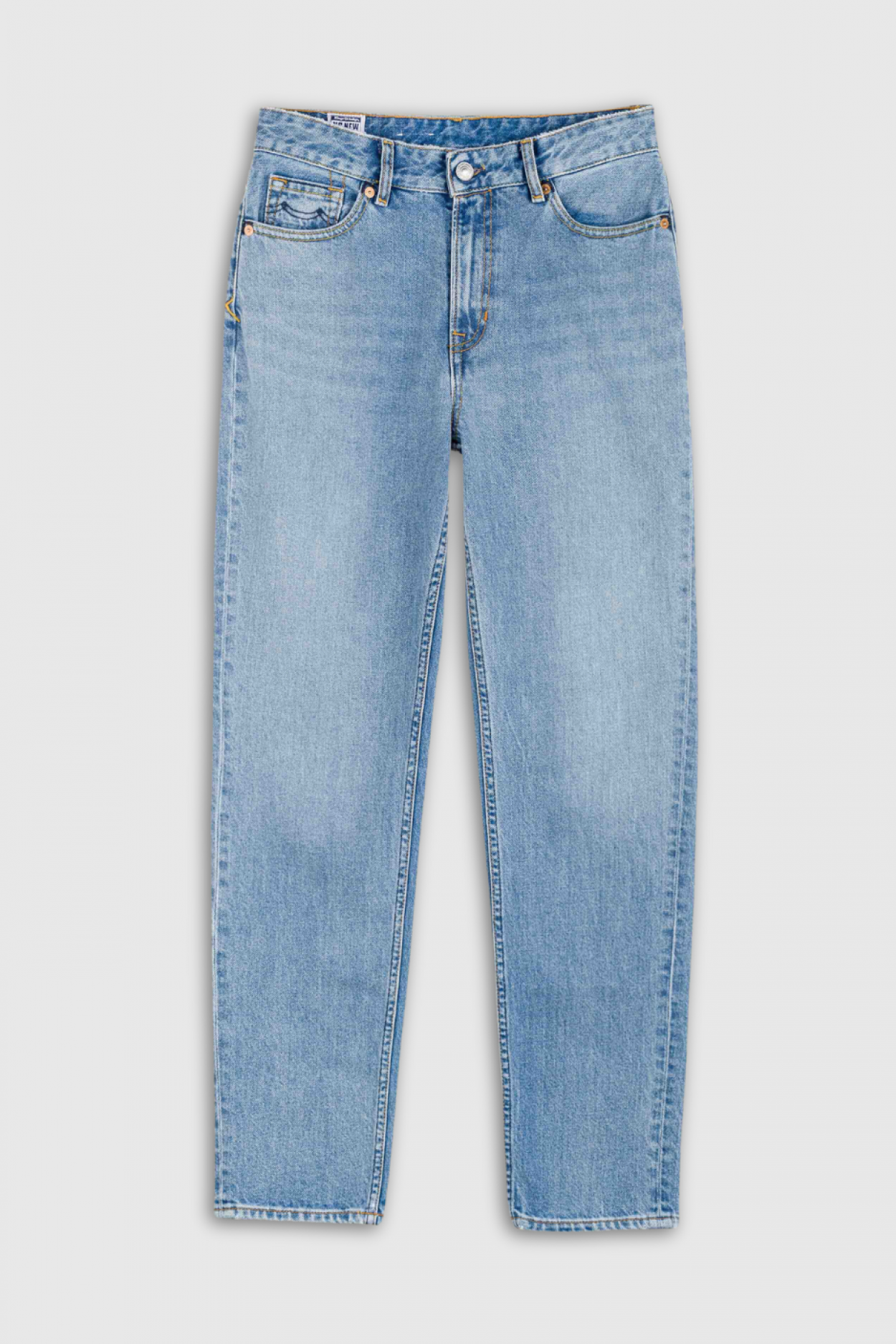 Jean mom en coton bio et recyclé | bleu délavé "caroline cropped sanibel light"