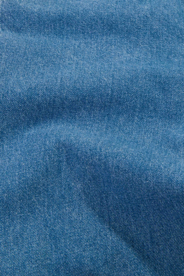 Jean droit en coton bio et recyclé | bleu "liora cropped clean holo mid vintage"