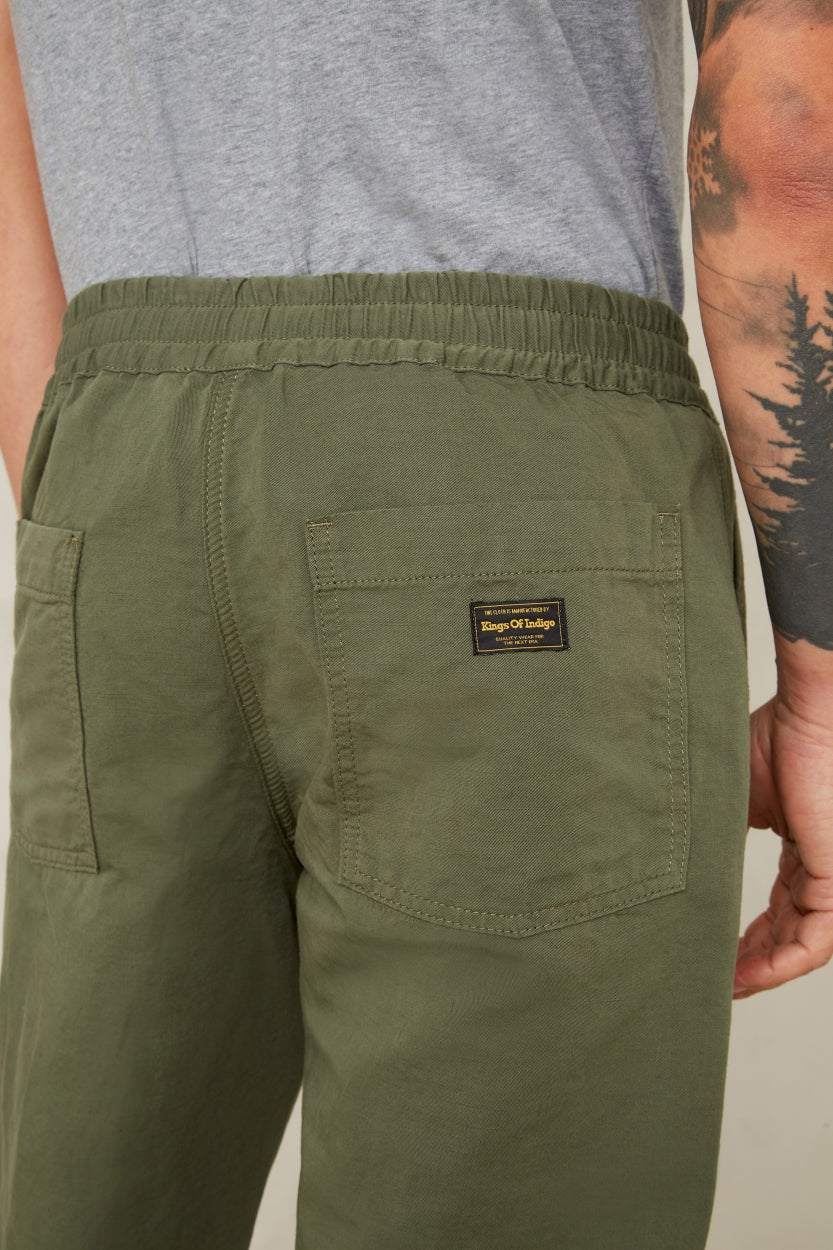Pantalon kaki en lin et coton bio - martin treetop linen mix