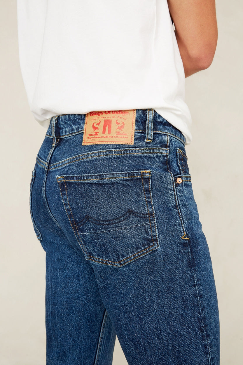 Jean slim en coton bio et recyclé | Bleu "john xavier mid used"