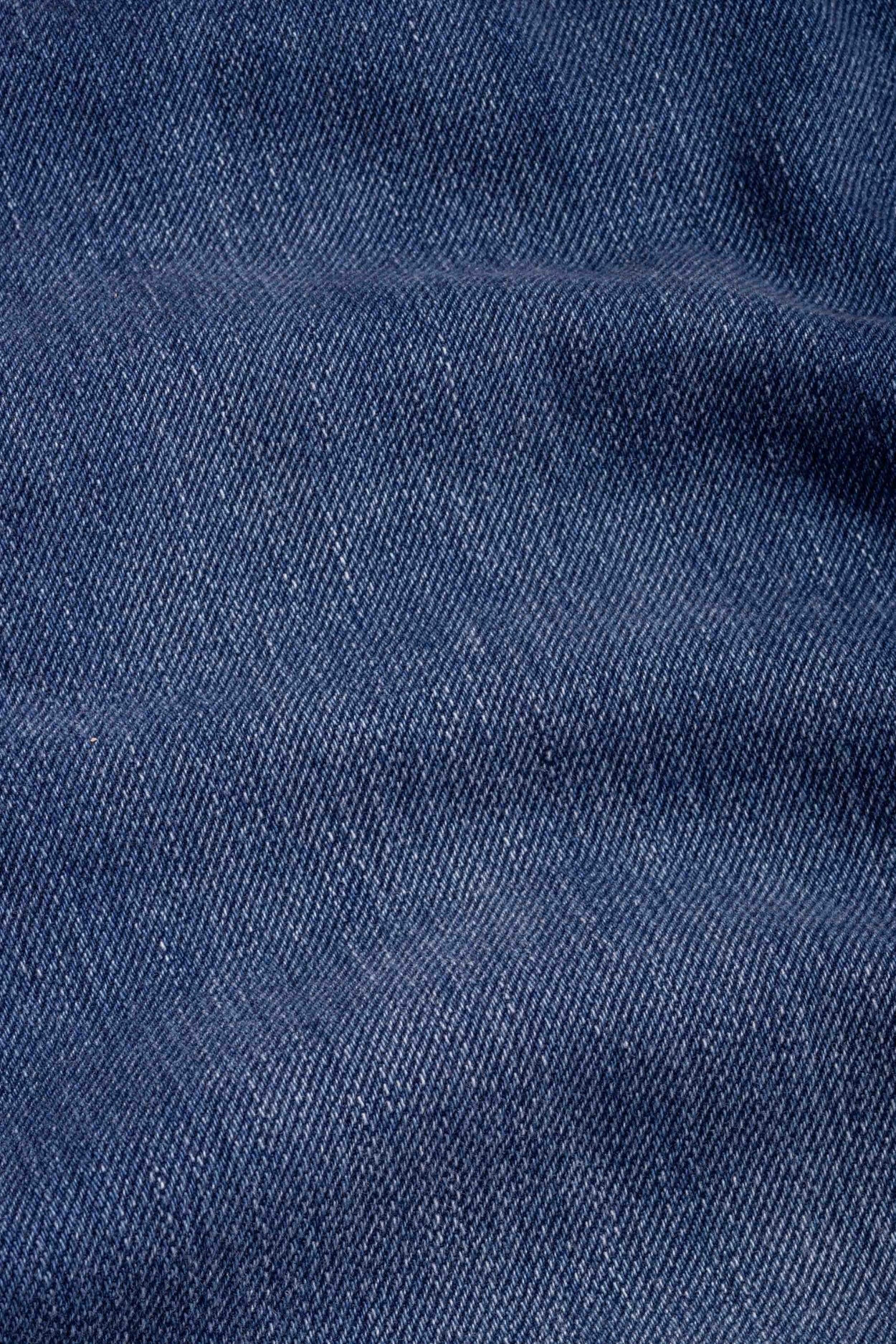 Jean fuselé en coton bio et recyclé | Bleu foncé délavé "jerrick stanley mid used"