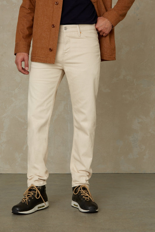 Jean fuselé écru en coton recyclé - jerrick holo non-dyed