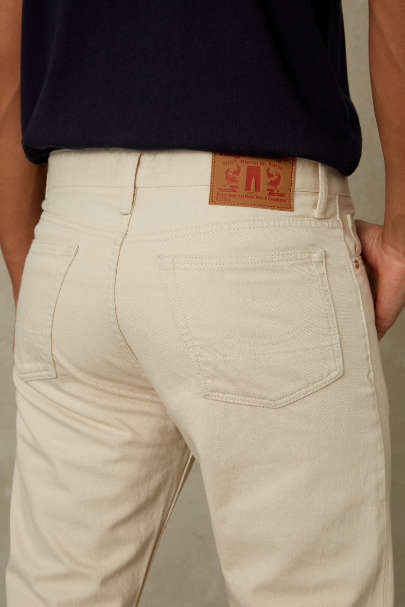 Jean fuselé écru en coton recyclé - jerrick holo non-dyed