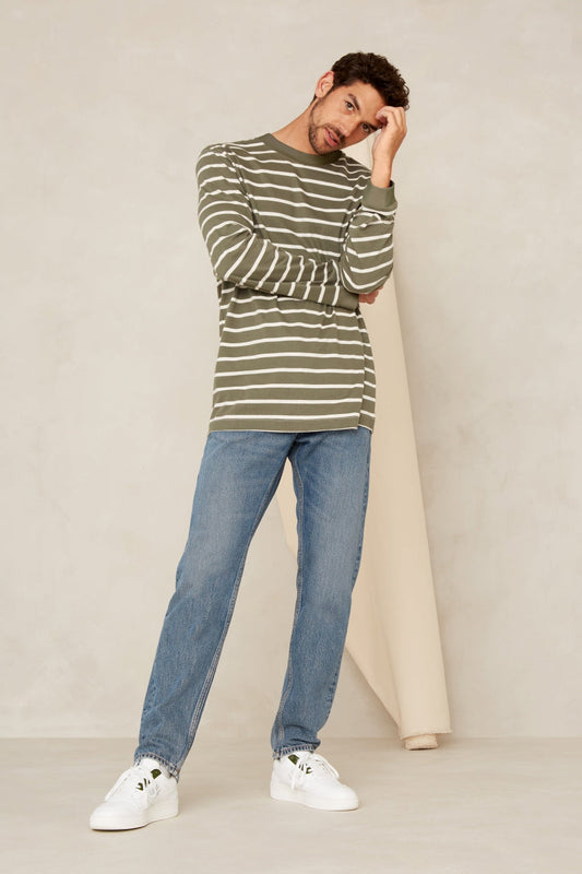 Jean fuselé bleu en coton bio et recyclé - jerrick everton cedros mid worn