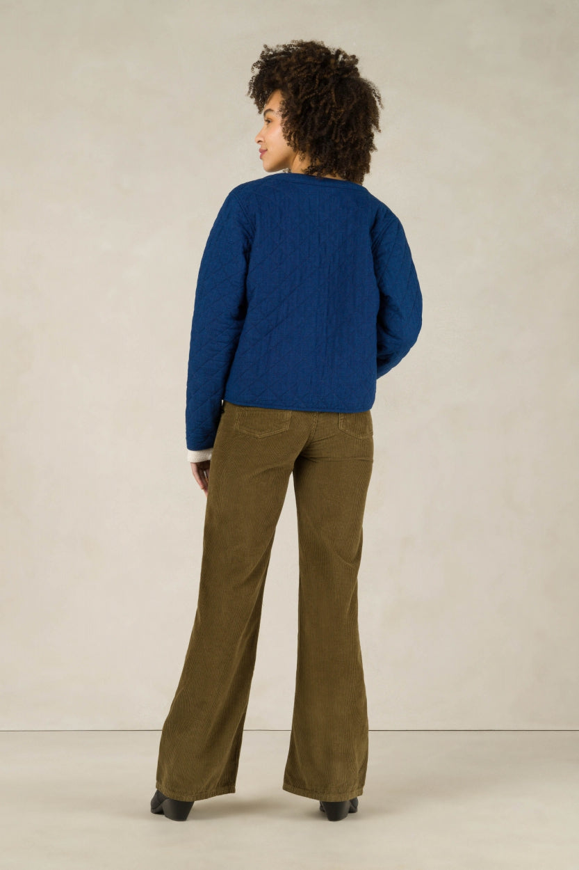 Pantalon ample côtelé en coton bio et recyclé | Vert kaki "jane moss green"
