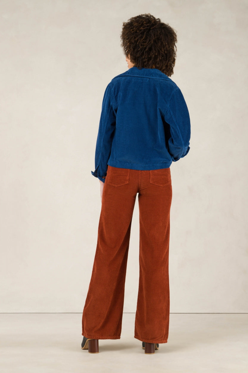 Pantalon ample côtelé en coton bio et recyclé | Argile "jane pottery clay"
