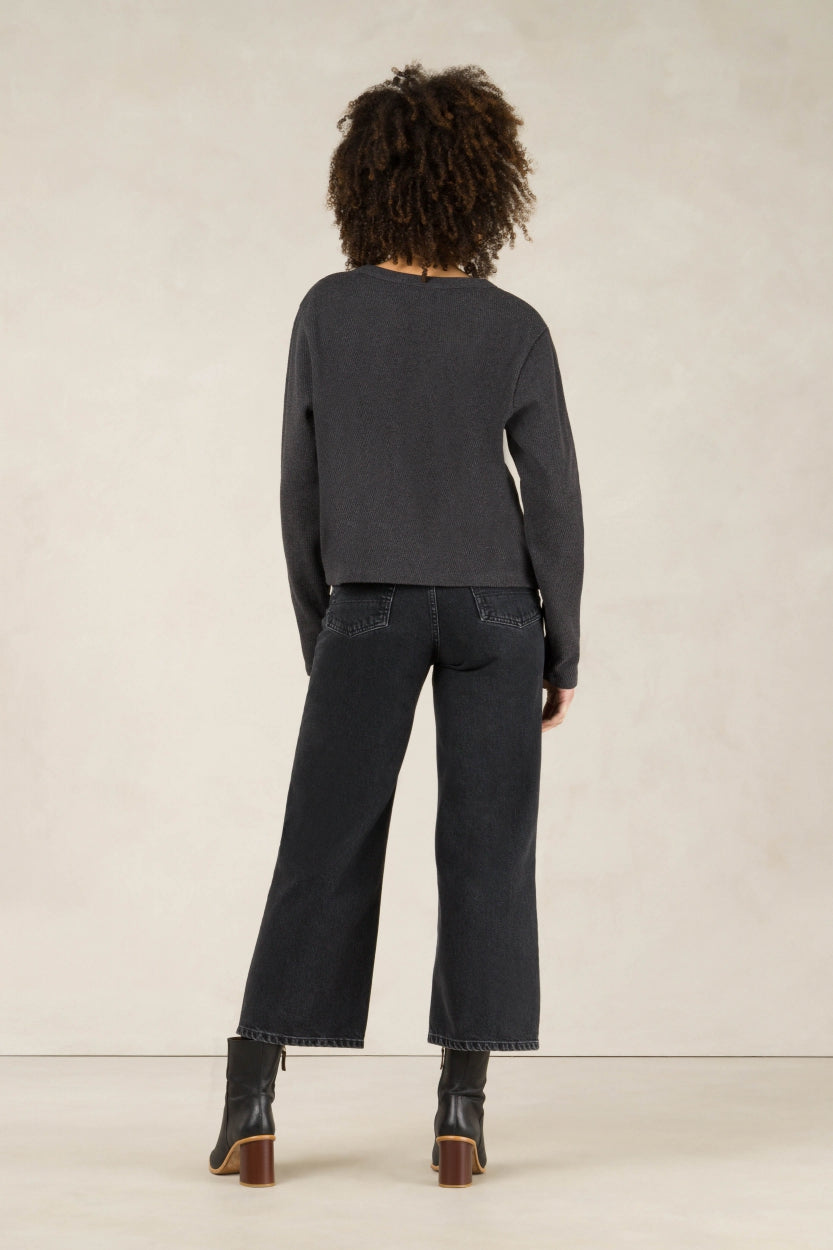Pull en coton bio et recyclé | anthracite "jessamine antracita"