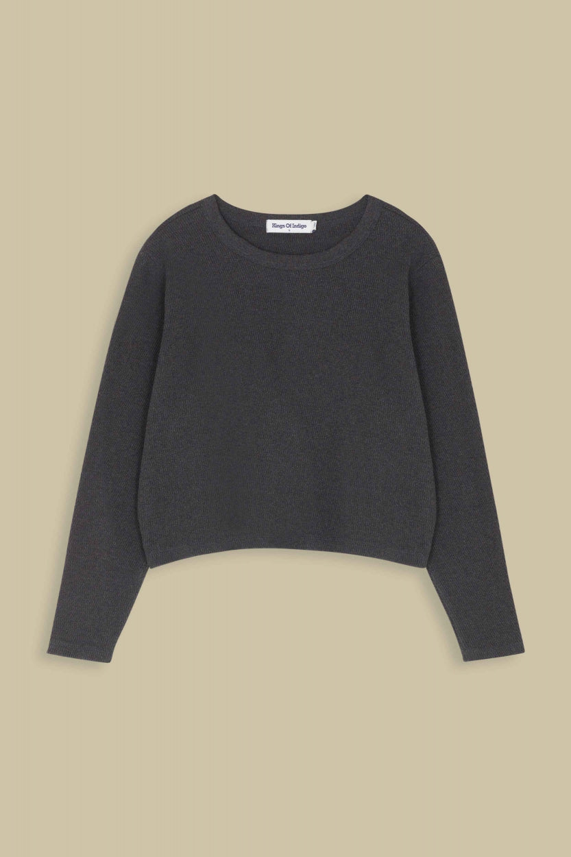 Pull en coton bio et recyclé | anthracite "jessamine antracita"