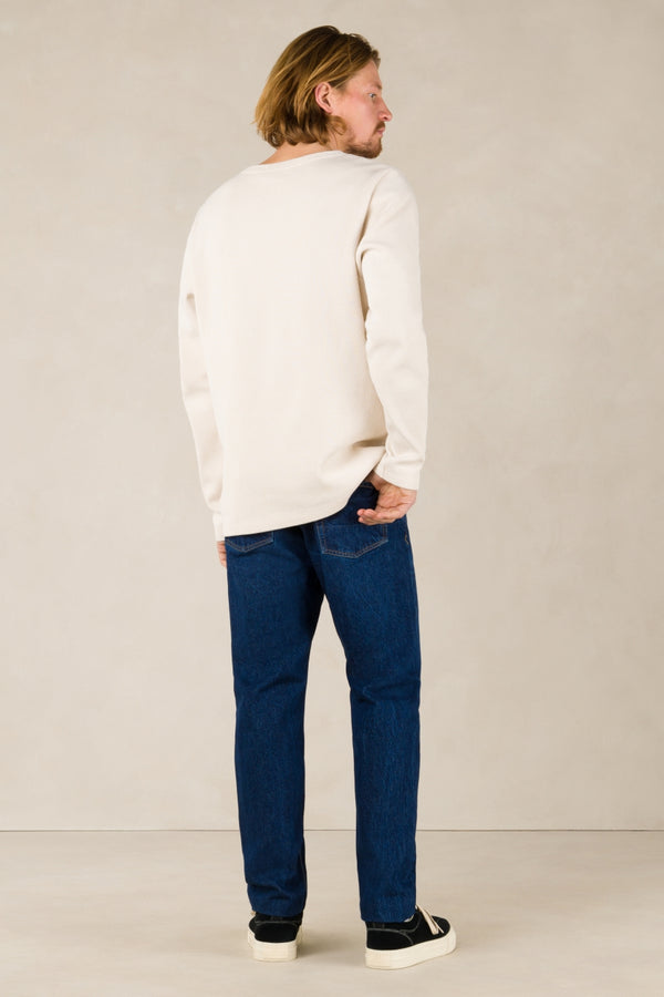 Jean droit en coton bio et recyclé | bleu "jerrick - stanley dark worn"