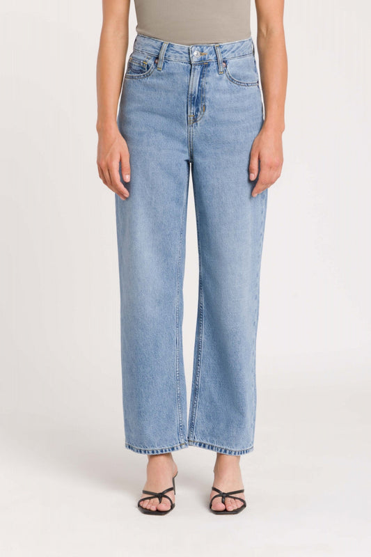 Jean droit en tencel et coton bio | bleu délavé "liora cropped cindy light used"