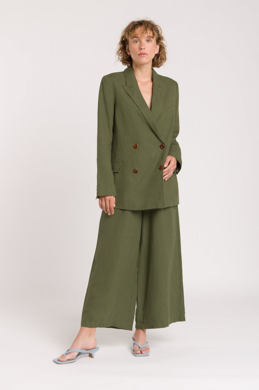 Blazer ample en lin | kaki "diana four leaf clover"