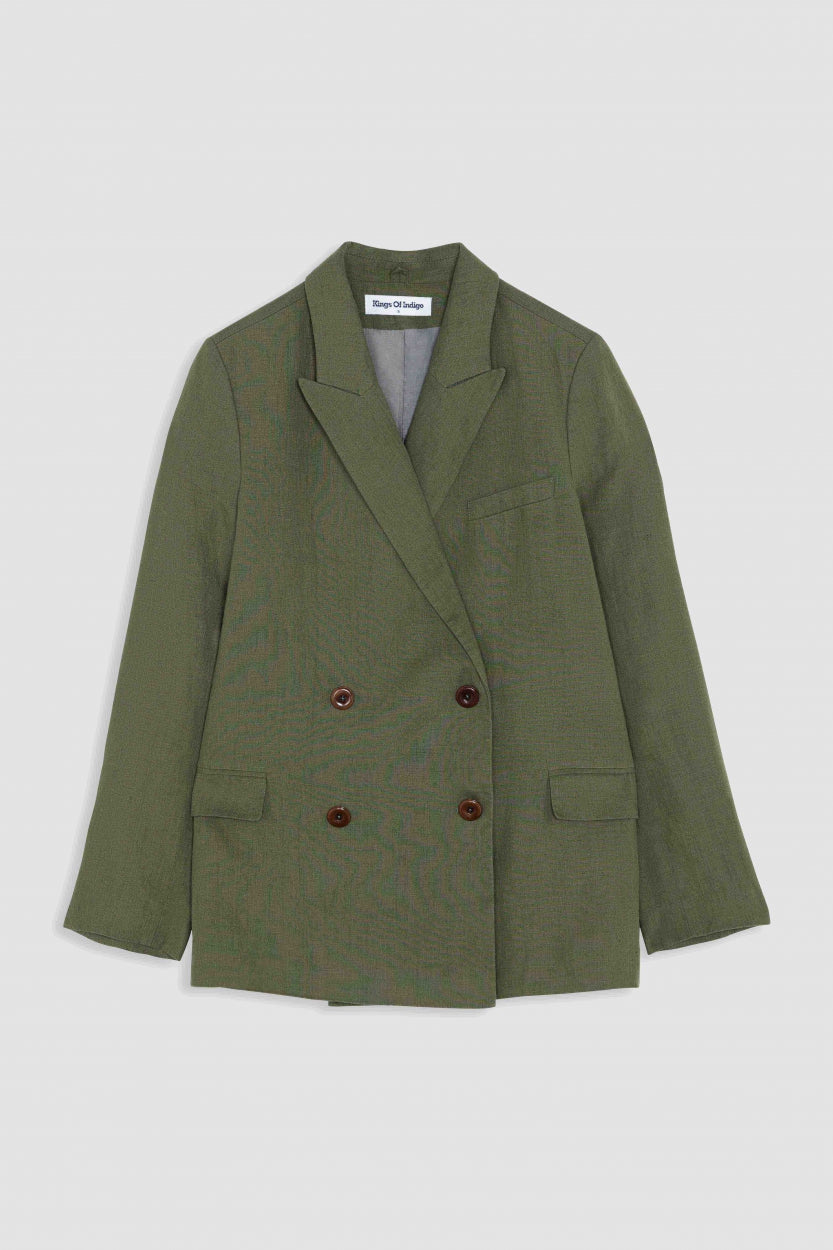 Blazer ample en lin | kaki "diana four leaf clover"