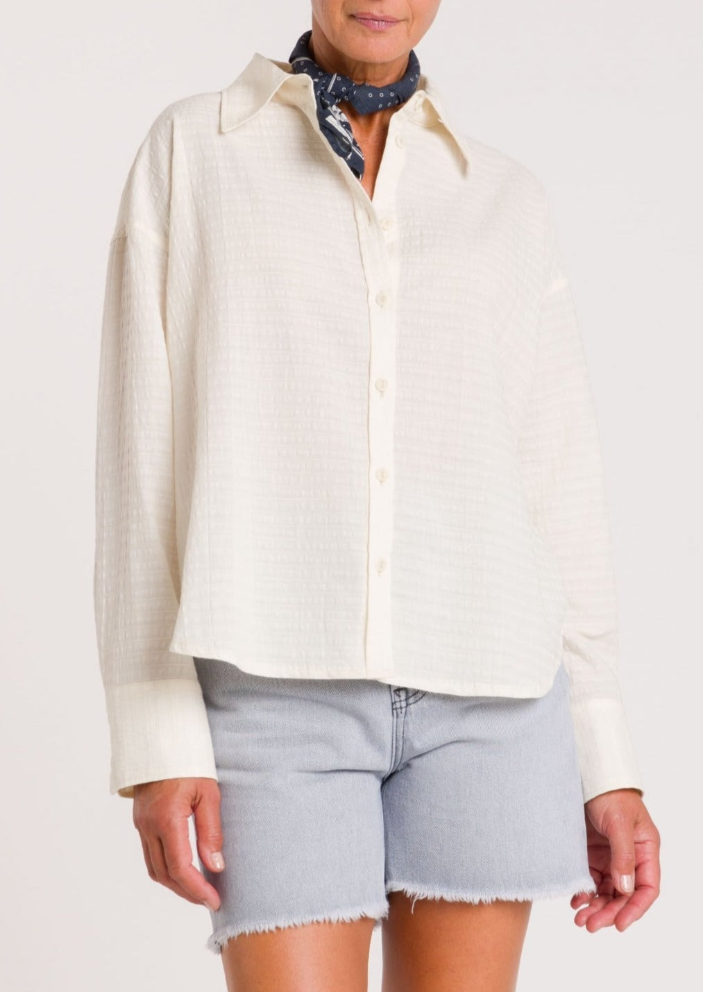 Chemise texturée en coton bio | écru "saika - off white"