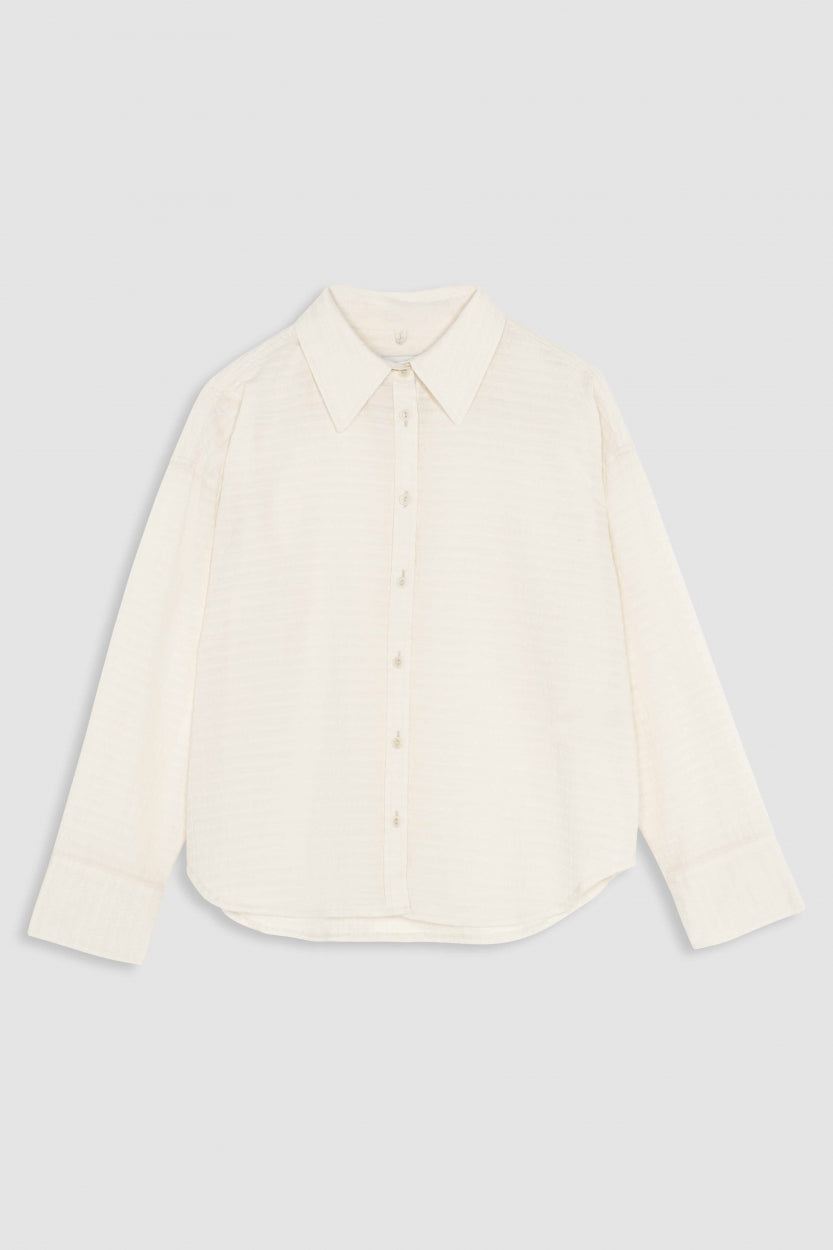 Chemise texturée en coton bio | écru "saika - off white"