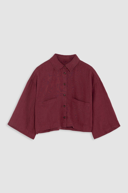 Surchemise en lin | Bordeaux "wanda ruby wine"