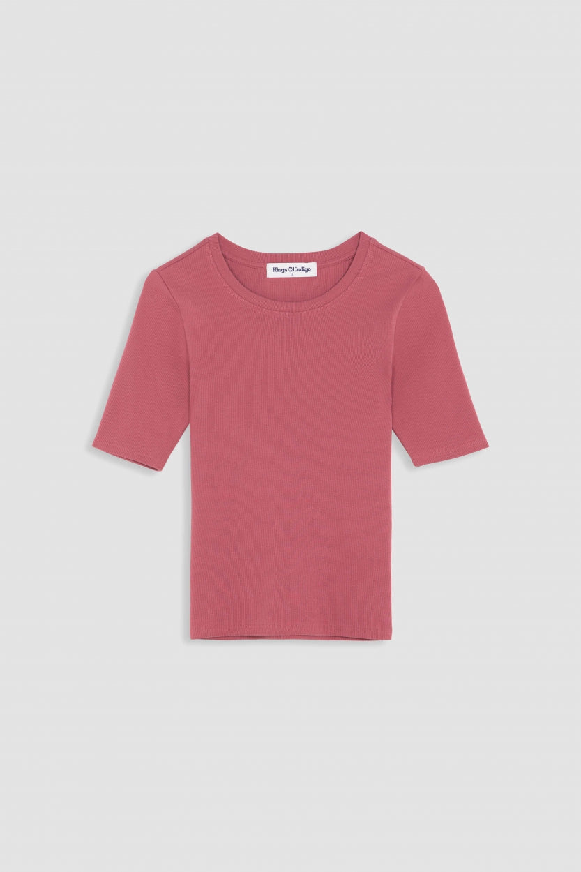 T-shirt en coton bio | rose "rina slate rose"