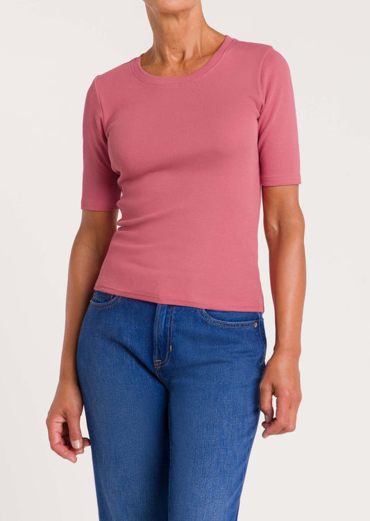 T-shirt en coton bio | rose "rina slate rose"