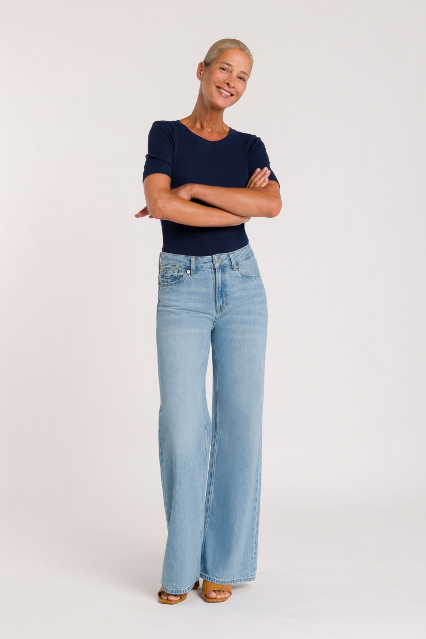 T-shirt en coton bio | bleu "rina peacoat"