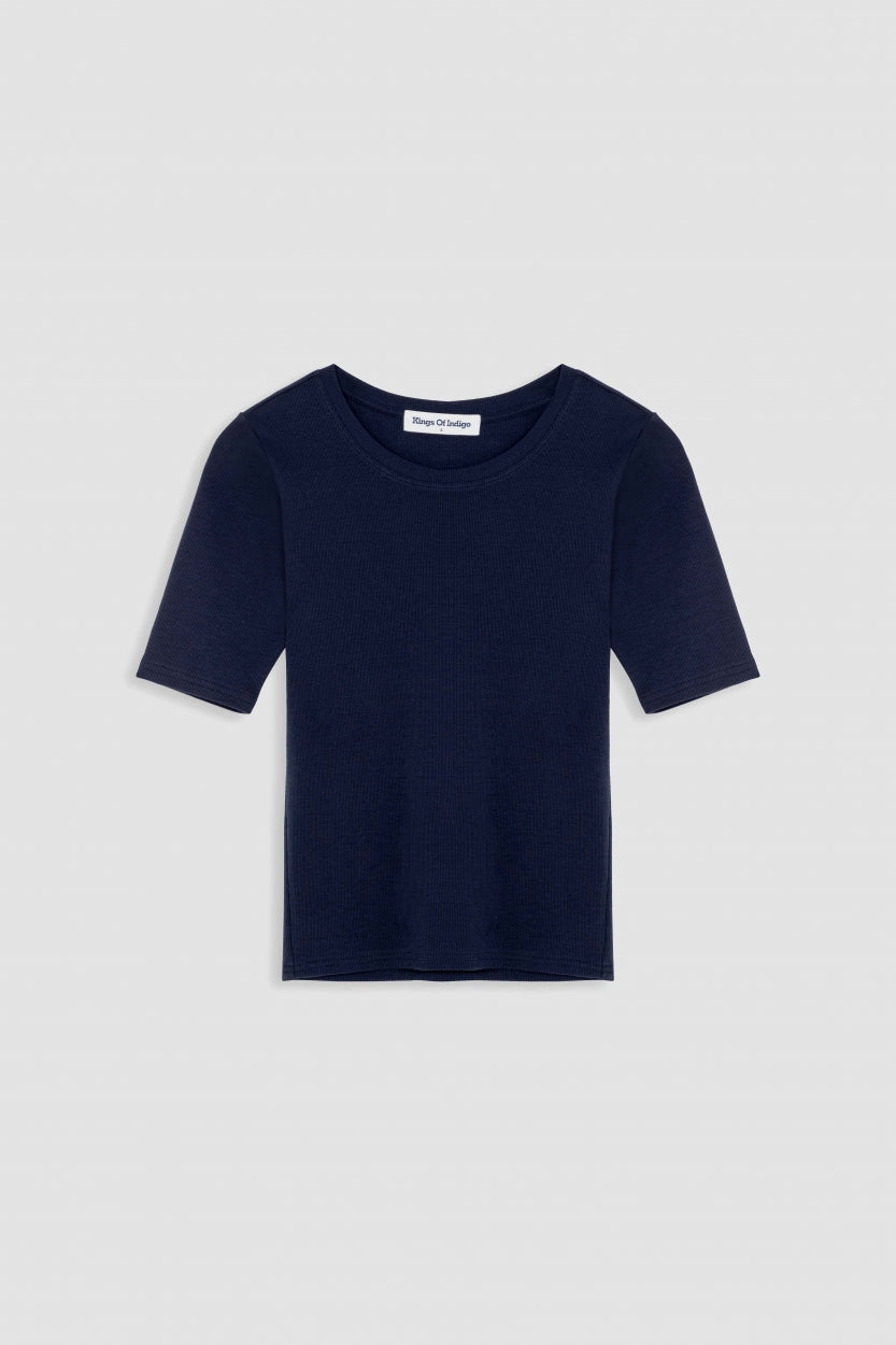 T-shirt en coton bio | bleu "rina peacoat"