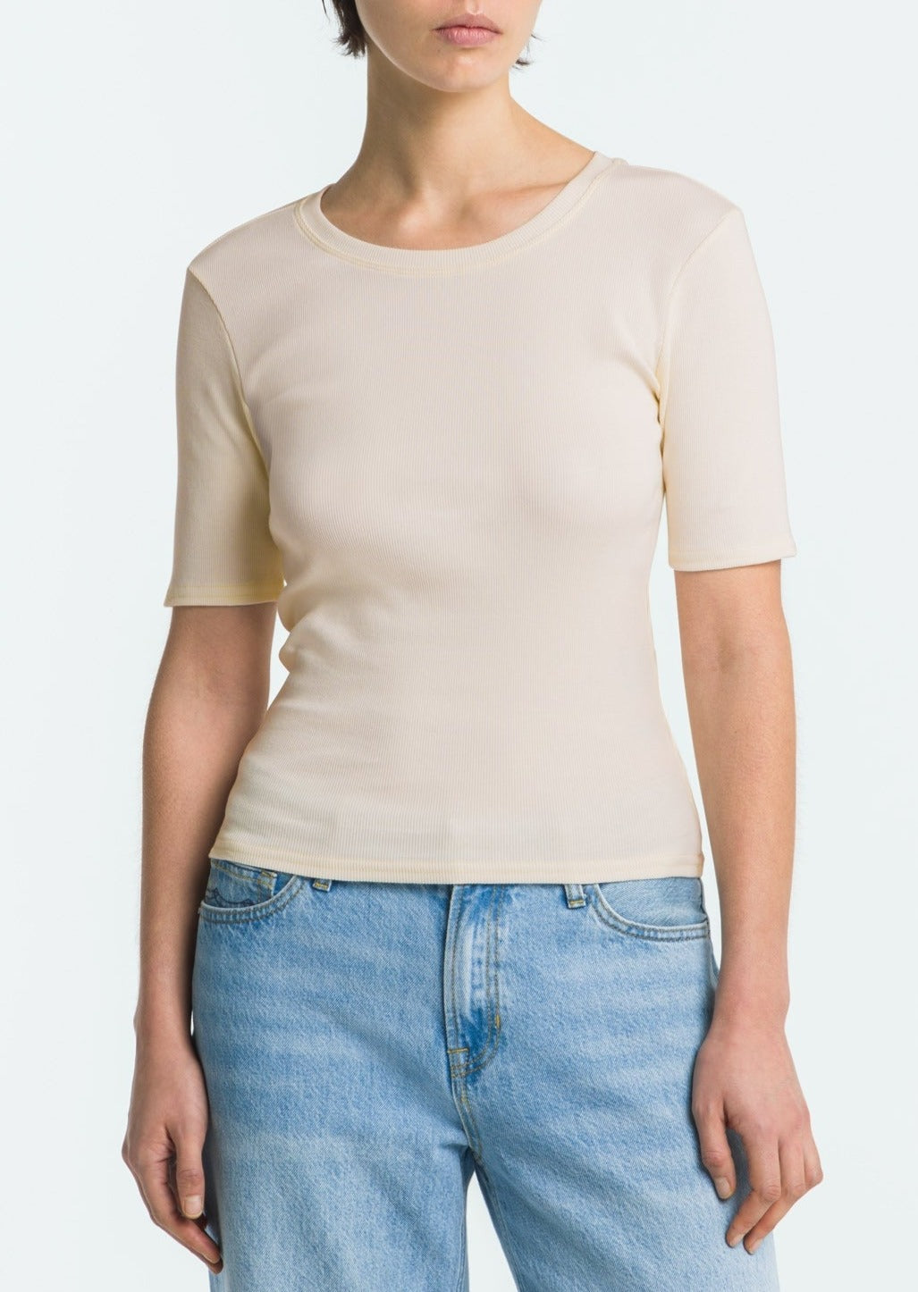 T-shirt en coton bio | écru "rina off white"