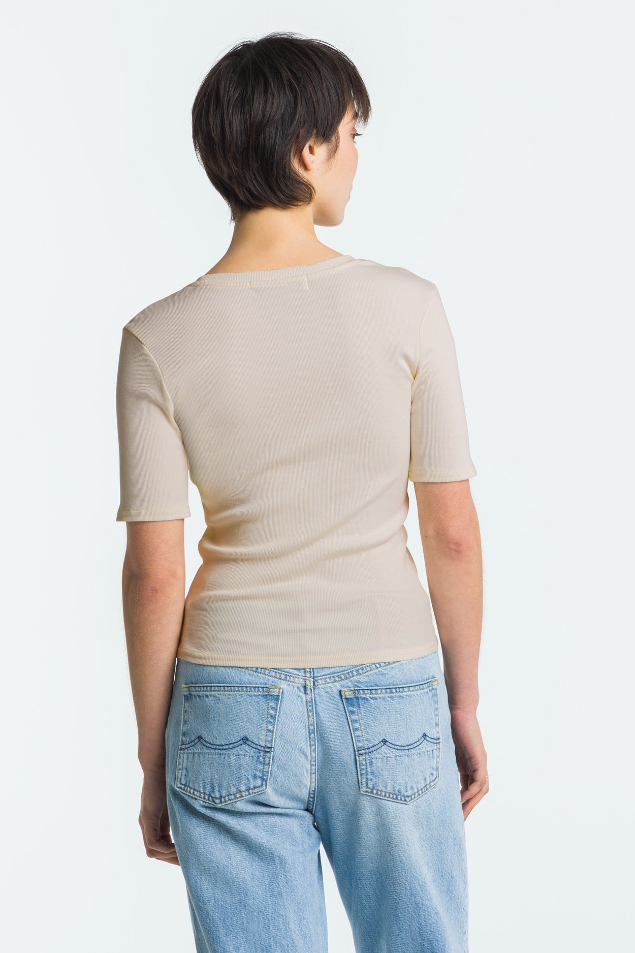 T-shirt en coton bio | écru "rina off white"