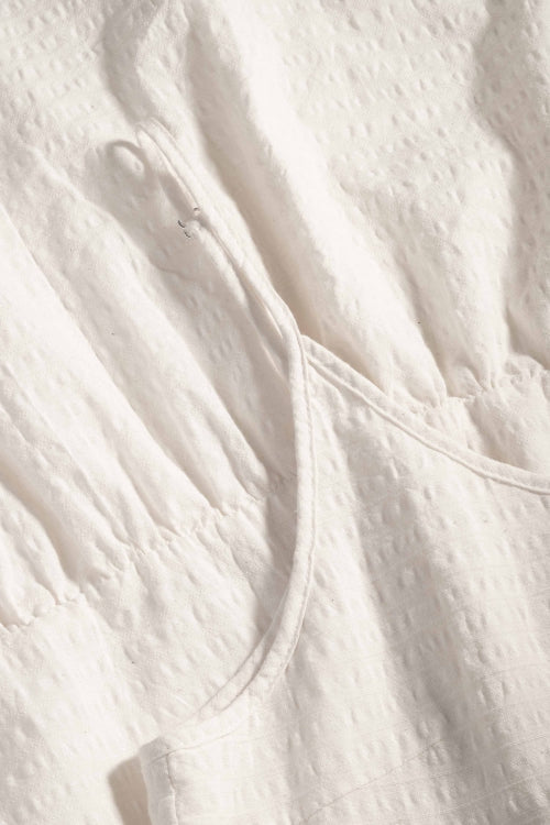 Robe longue à bretelles en coton bio | écru "jito  off white"