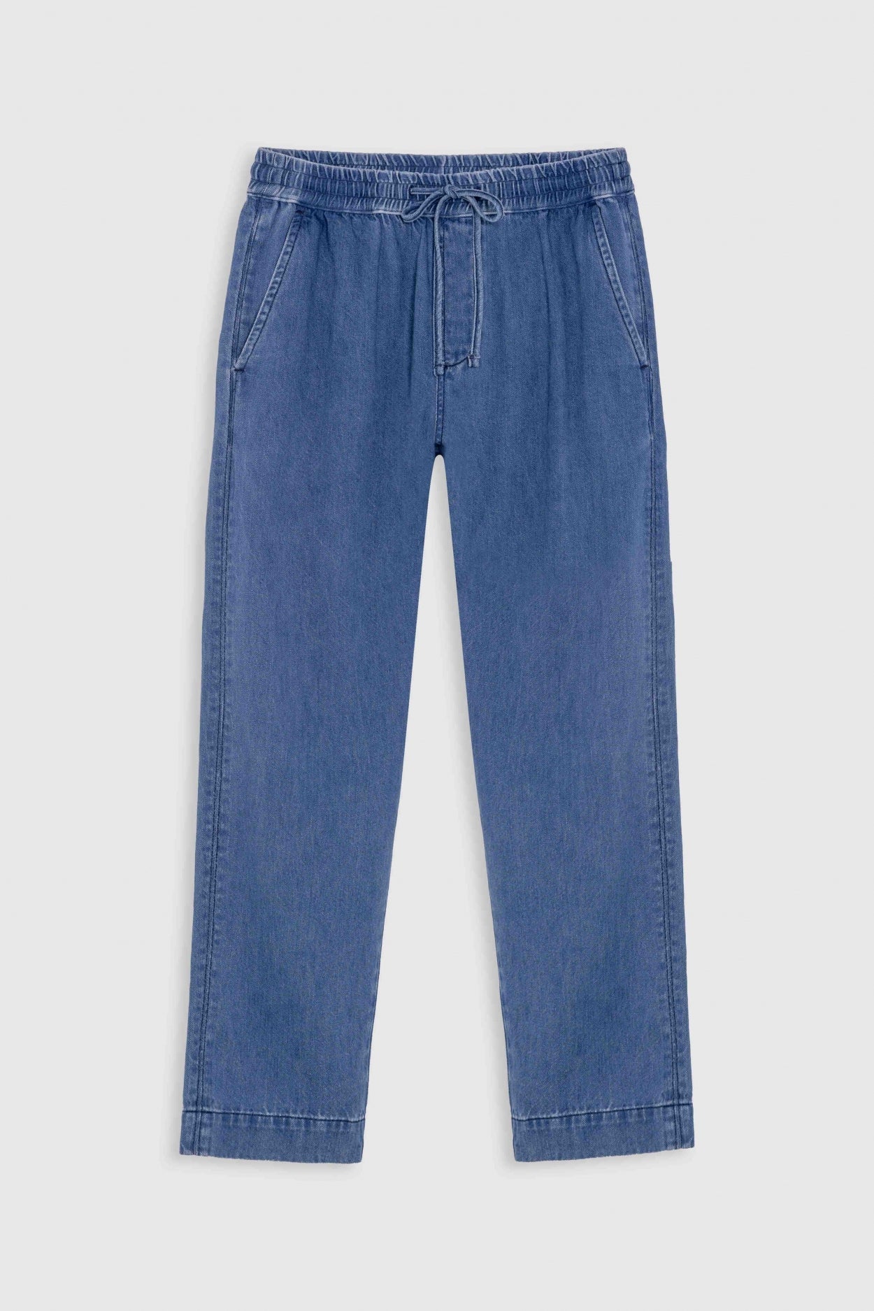 Pantalon fluide en coton bio | bleu "Martin - quennell mid used"