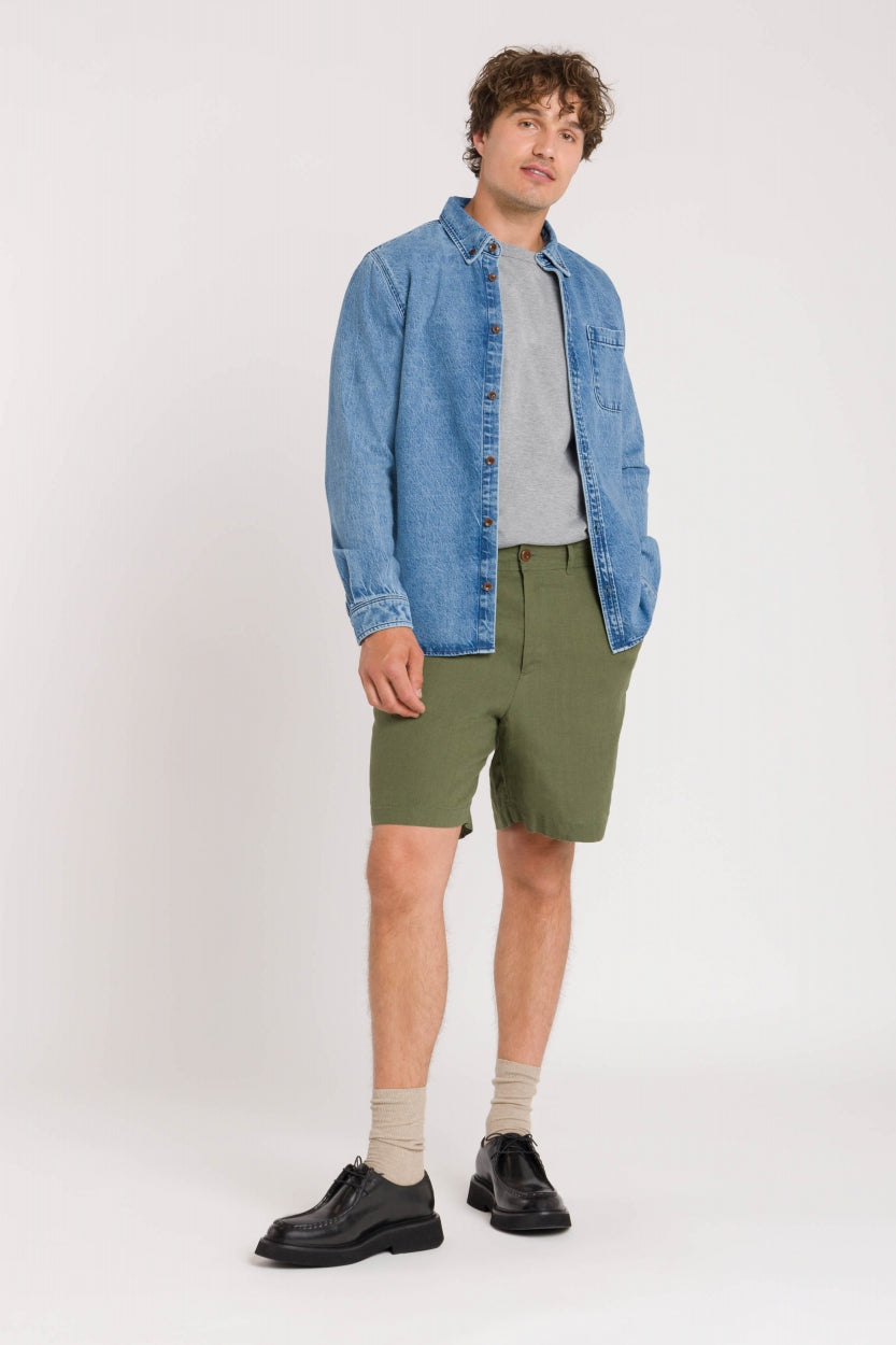 Short en lin | Vert "reagan four leaf clover"