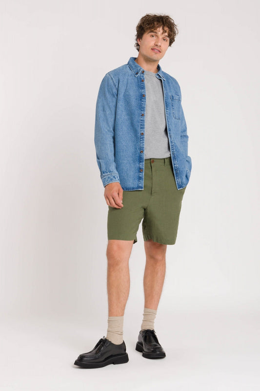 Short en lin | Vert "reagan four leaf clover"