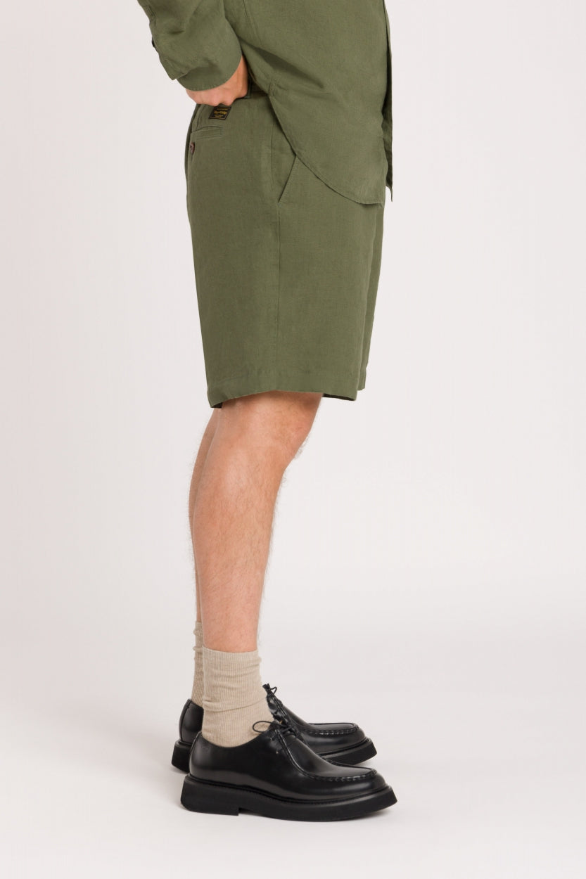 Short en lin | Vert "reagan four leaf clover"