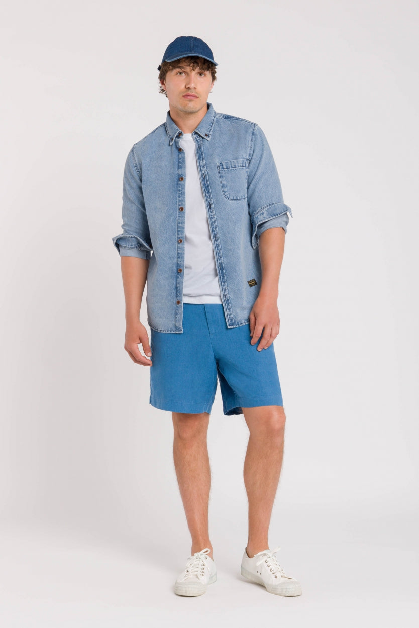 Short en lin | Bleu "reagan dark blue"