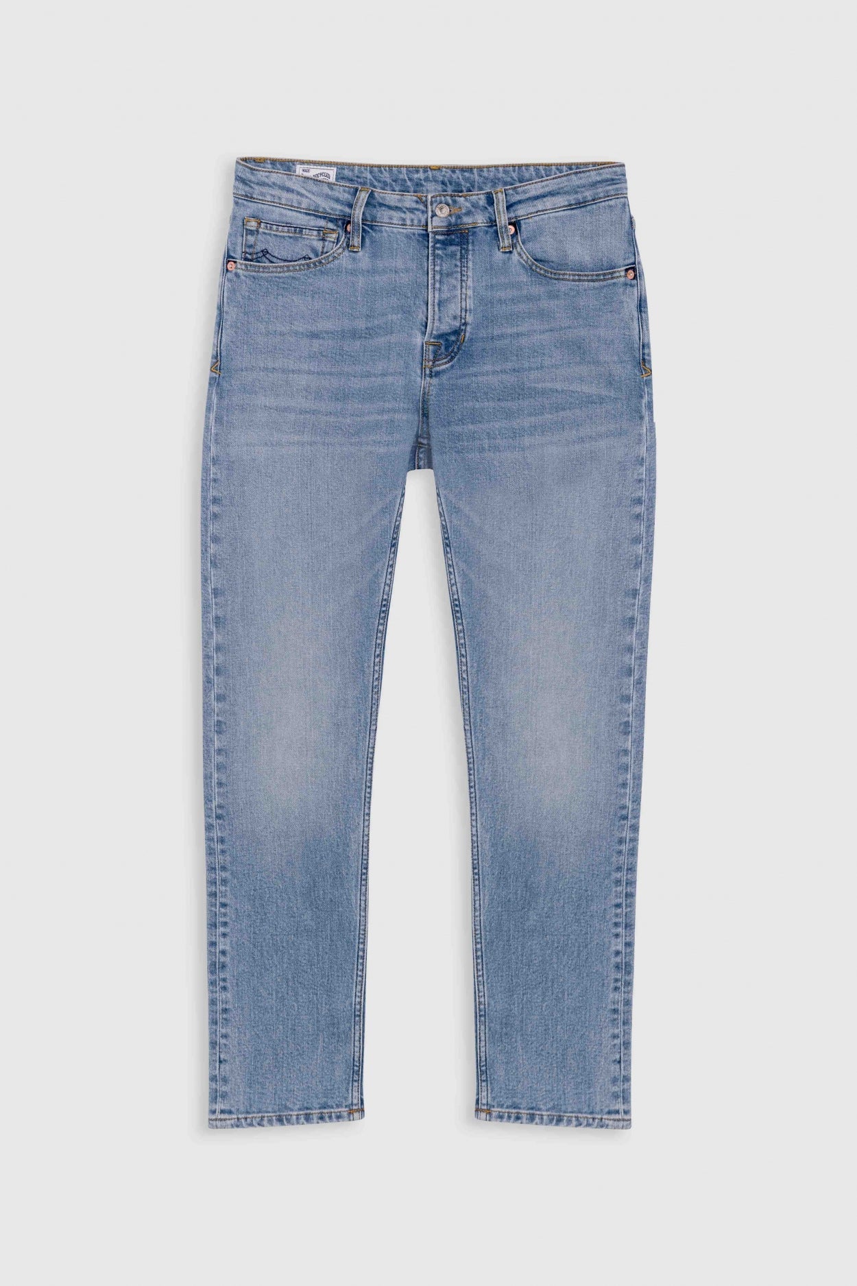 Jean slim en coton bio et recyclé | Bleu délavé "john sander light worn"