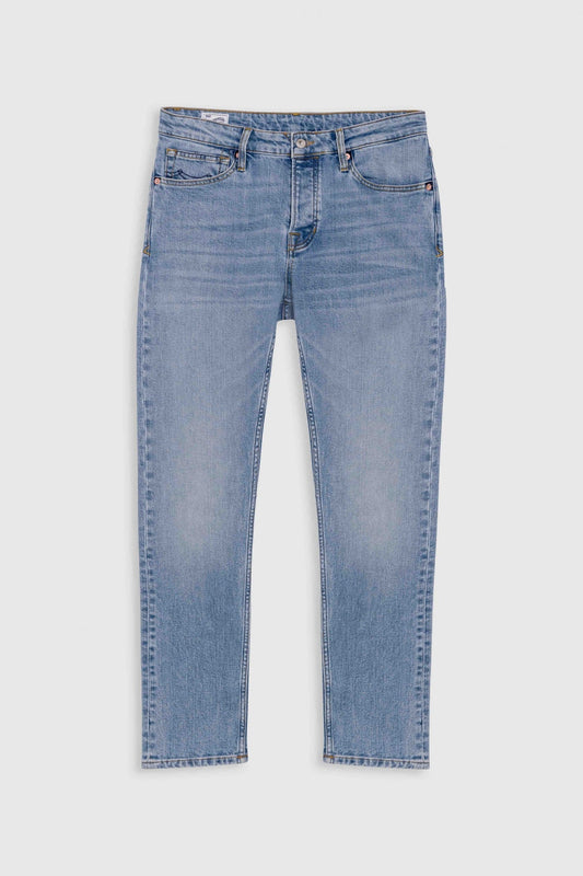 Jean slim en coton bio et recyclé | Bleu délavé "john sander light worn"