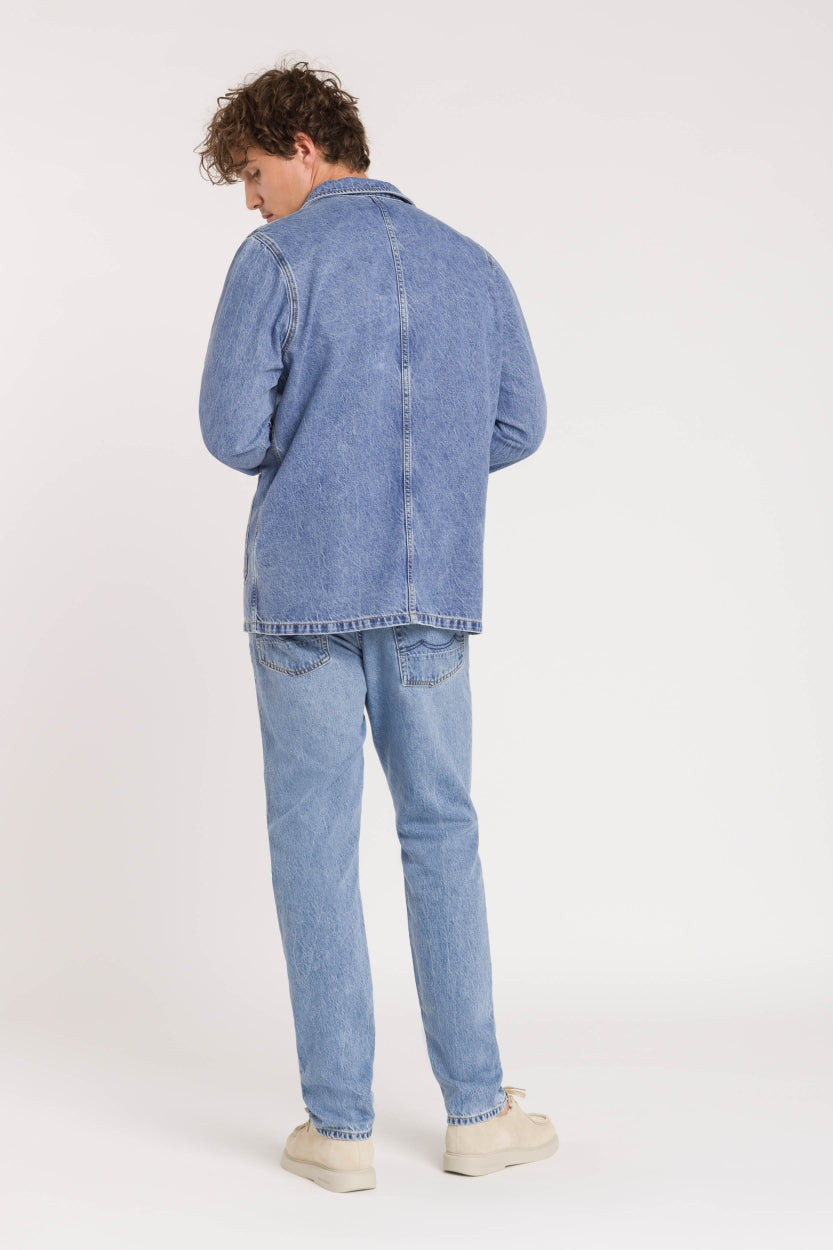 Jean droit en coton bio et recyclé | Bleu délavé "jerrick cindy mid used"