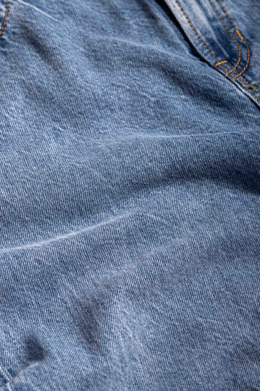 Jean droit en coton bio et recyclé | Bleu délavé "jerrick cindy mid used"